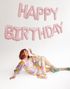 Rosa Happy Birthday Folieballong - Banner 340x35cm 
