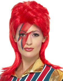 Rød David Bowie Inspireret Paryk