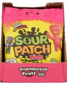 10 stk Sour Patch Kids Fruit Mix - Kjempesur Vingummmi - Hel Eske 1,3 kg