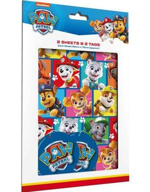 2 stk Gavepapir 50x70 cm med Navnelapper - Paw Patrol