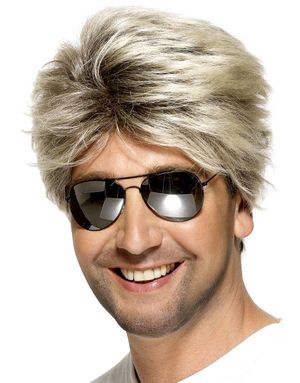 80'er Kort Blond Paryk Til Mand