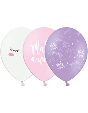 6 stk Balloner 30 cm - Magisk Enhjørning