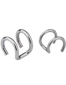 Double Lined Ear Cuff - Sølv