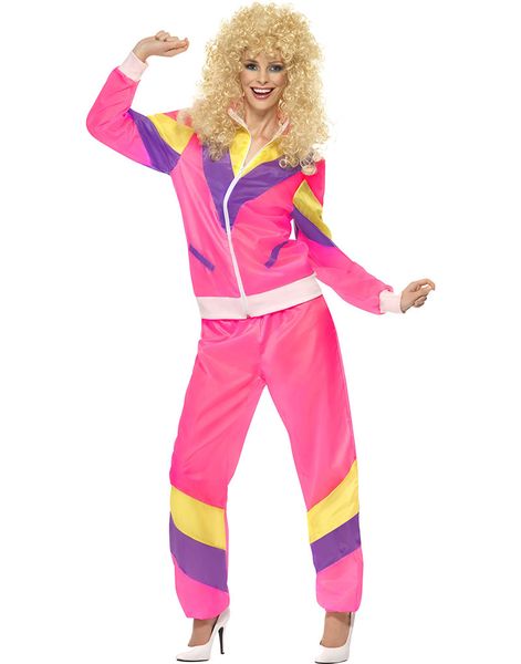 80'er Pink Træningsdragt Kostume