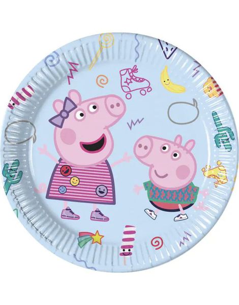 8 stk Paptallerkner 23 cm - Gurli Gris