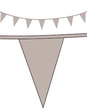10 Meter Banner med Sølvfarvede Vimpel Flag