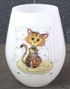 Bug Art - Hvid Fotløs Kimba Kitten Kat - Vinglas/Ginglas/Stemless