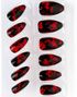 12 stk Sorte Stiletto Kunstige Negle - Blood Nightmare 