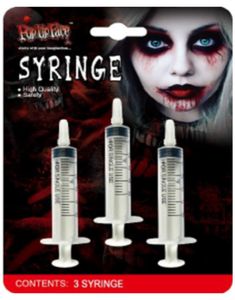 3 stk Sprøyter / Syringe - Kostymetilbehør (5 ml)