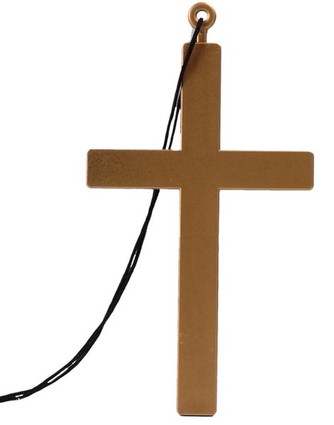 Guldfarvet Kors 23 cm - Kostumesmykke