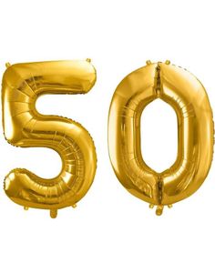 50 år balloner - 86 cm guld