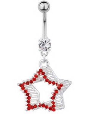 Shooting Star Belly Piercing - Red