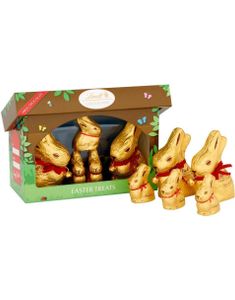 Gavepakke med Lindt Gullkanin Sjokoladefigurer 130 gram