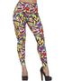 Fargerike 90's Leggings til Dame - Large