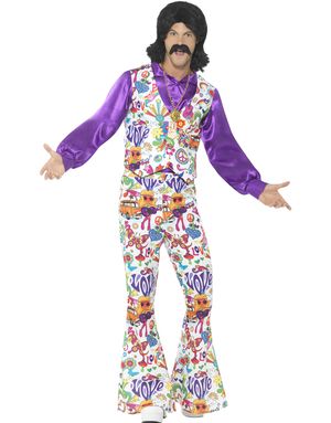 60'er Groovy Hippiekostume til Mand