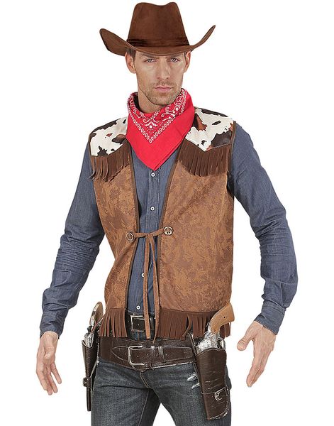 Brun Cowboy kostumevest med Frynser