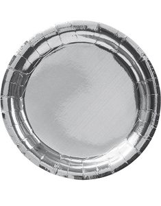 8 stk Metallisk Sølvfarvet Paptallerkner 23 cm
