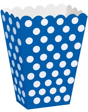 8 stk Polka Dots Bæger i Royal Blå og Hvid