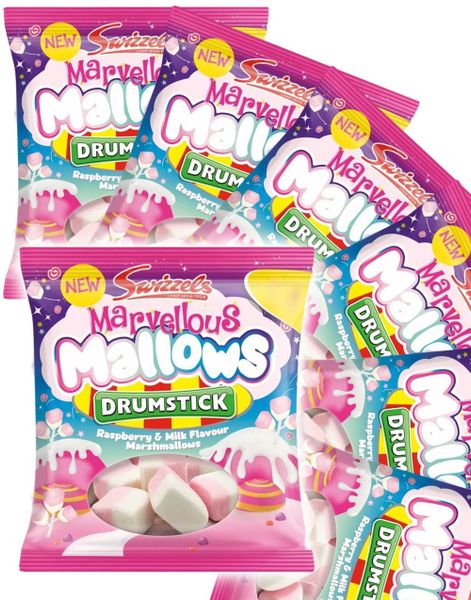 12 stk Swizzels Marvellous Drumstick Mallows - Marshmallows med Smag af Drumstick - Hel Kasse 1,2 kg