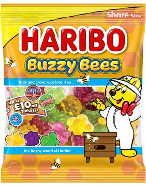 Haribo Buzzy Bees - Blomst- og Bi-formede Skum- og Vingummi Godteribiter 140g