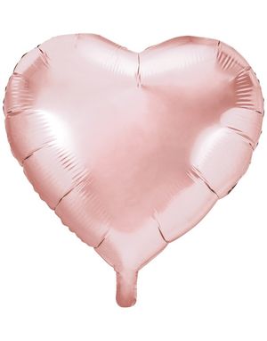 Hjerteformet Rosenguldfarvet Folieballon 45 cm