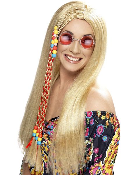 Blond Lang Hippieparyk med Perler