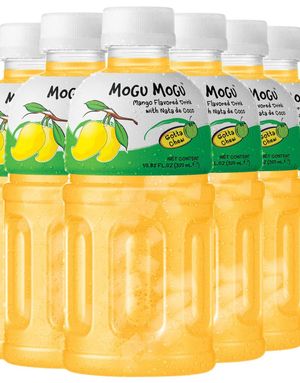 6 stk Mogu Mogu Nata De Coco Mango - Mangojuice med Kokosgelebider 320 ml - Hel Kasse (Thailand)