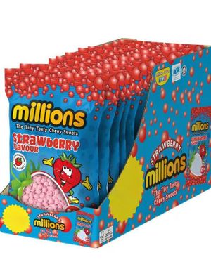 12 Stk Poser Millions i Pose med Jordbærsmag 1,32 kg