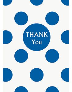 8 stk Thank You Polka Dots Kort i Royal Blå og Hvid