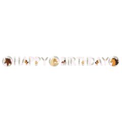 "Happy Birthday" Bogstavbanner med Hestetema 15x140 cm - Beautiful Horses