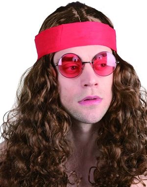 Brun Hippie Parykk med Krøller