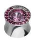 Shade Pink Circle - Piercing Plug med Hvide og Rosa Sten