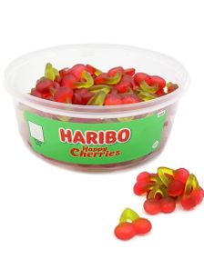 1806364800_6100 stk Haribo Happy Cherries - Boks med Kirsebær Vingummi 780 gram