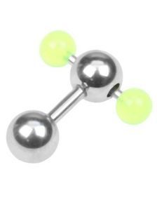Green Dual Ball Piercing - 1.6 x 6 mm