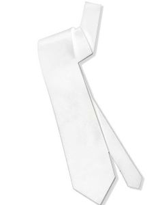 Hvidt Slips i Satin