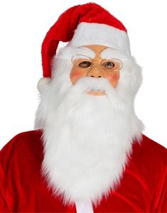 Heldekkende Julenisse Latexmaske med Briller