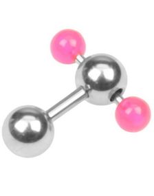 Pink Dual Ball Piercing - 1.6 x 6 mm