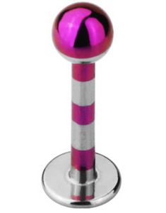 Stribet Labret - Lilla/Stål