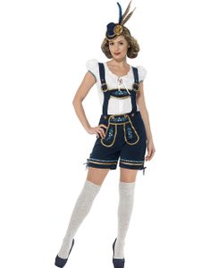Traditionelt Blåt Oktoberfestkostume til Damer