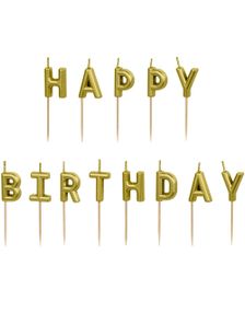 Happy Birthday Kakelys 2,5 cm - Gullfarget