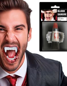 Vampyrtenner med Over- og Underkjeve og Blod 15 ml