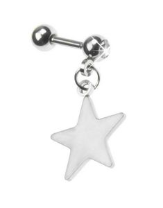 Tragus/Helix med Hængende Stjerne & Klar Sten