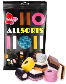 1777334400_6Malaco Liquorice Allsorts / Engelsk Lakrids Konfekt 400 gram