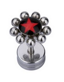 Fake Piercing med Rød Stjerne