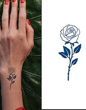 Blue Rose (Fake Tattoo)