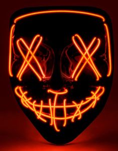 Skummel Smilende Maske med Rødt LED-Lys