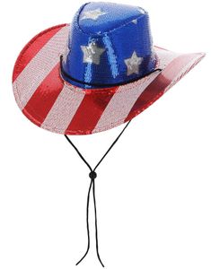 USA Cowboyhatt med Paljetter