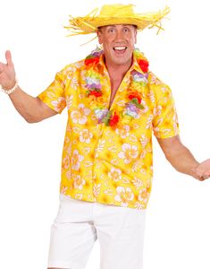 Gul Hawaii kostumeskjorte