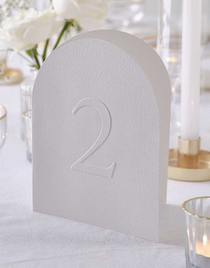 12 stk Hvite Bordnummer Kort 1-12 - Modern Luxe
