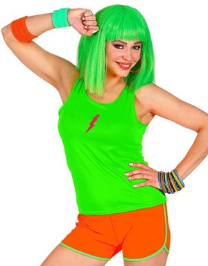 Neon Orange Kostyme-Shorts med Gule Kanter